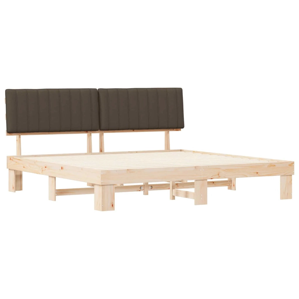 Letto con Testiera Rivestita Talpa 200 x 200 cm Pino massello