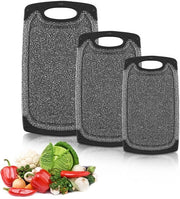 Set di Taglieri in Legno - Taglieri da Cucina - Con Fessura per l'Acqua - Resistenti al Lavastoviglie - Taglieri per Carne, Verdure e Frutta - Set di 3 Diversi Formatelli