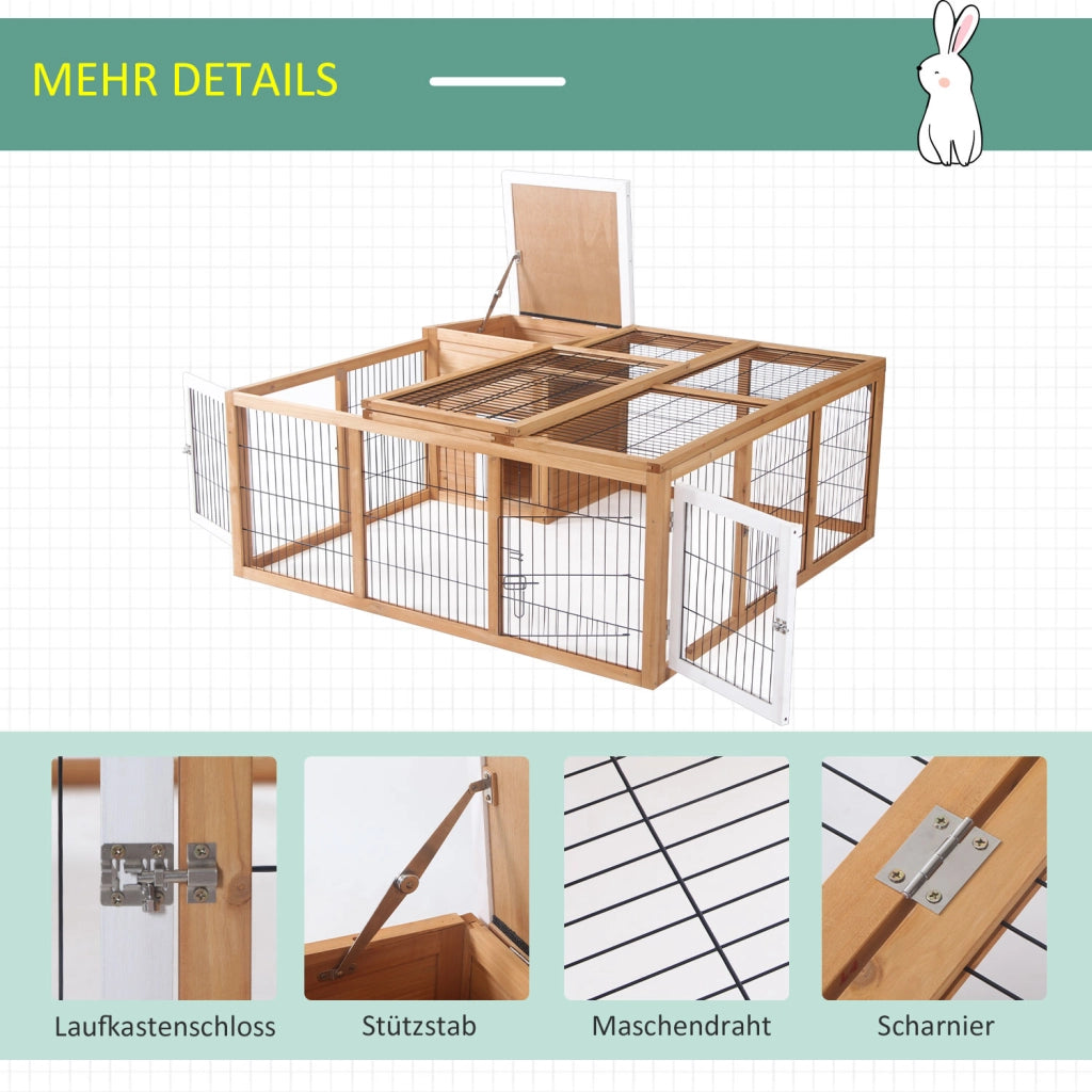 Recinto per Animali Domestici con Tetto Aprile ¨C zephmum ¨C 123x120x52 cm, Marrone