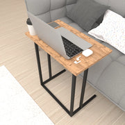 Tavolino Laterale 'Högsby' Tavolino Basso con Piano di Appoggio per Notebook Consolle da Divano - Effetto Rovere [en.casa]