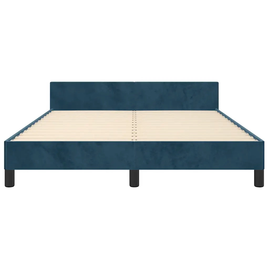 Giroletto senza Materasso-Struttura Letto Blu Scuro 140x200 cm Velluto 816912