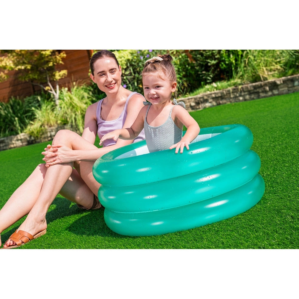 Trade Shop - Piscina Fondo Gonfiabile Per Bambini A 3 Anelli ø70x30cm Colori Assortiti 51033 -