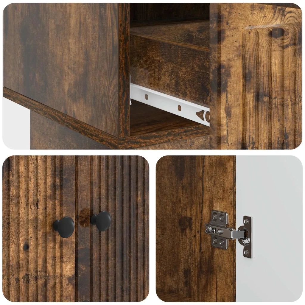 Credenza | Madia | Buffet da pranzo | Armadio da pranzo Quercia Affumicata 66 x 34,5 x 95 cm