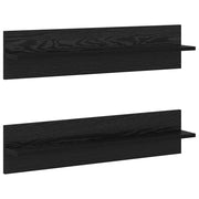 2 pz Scaffale da parete | Ripiano a parete | Mensola a parete Rovere Nero 80 x 11,5 x 18 cm