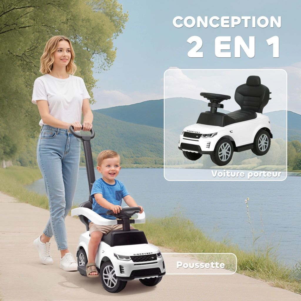 Cavalcabile Land Rover Discovery ¨C Xylo ¨C Bianco con Maniglia Rimovibile 84x40x94,5cm