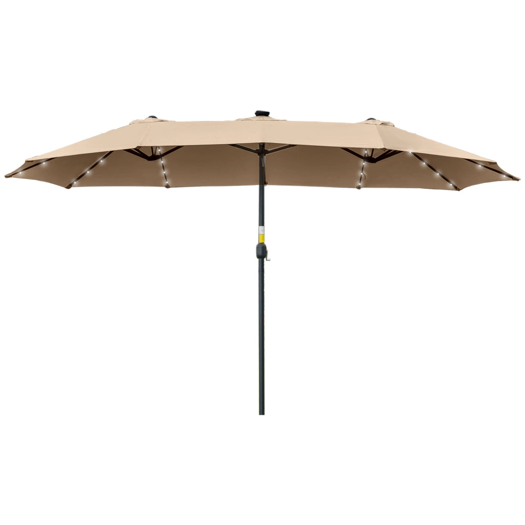 Ombrellone Doppio da Giardino con 48 Luci LED ¨C Xylo ¨C 4.5m Beige