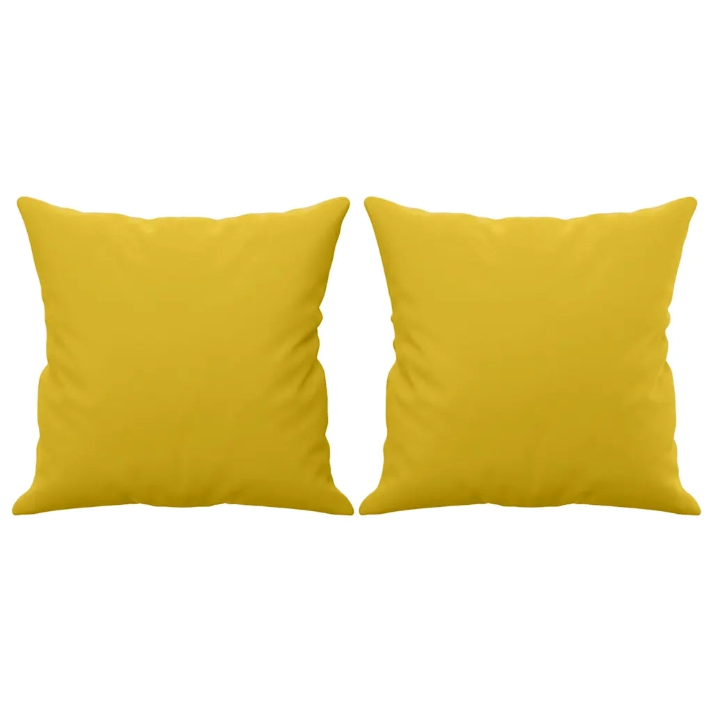 Divano a 2 Posti con Cuscini Giallo 140 cm in Velluto 3200951