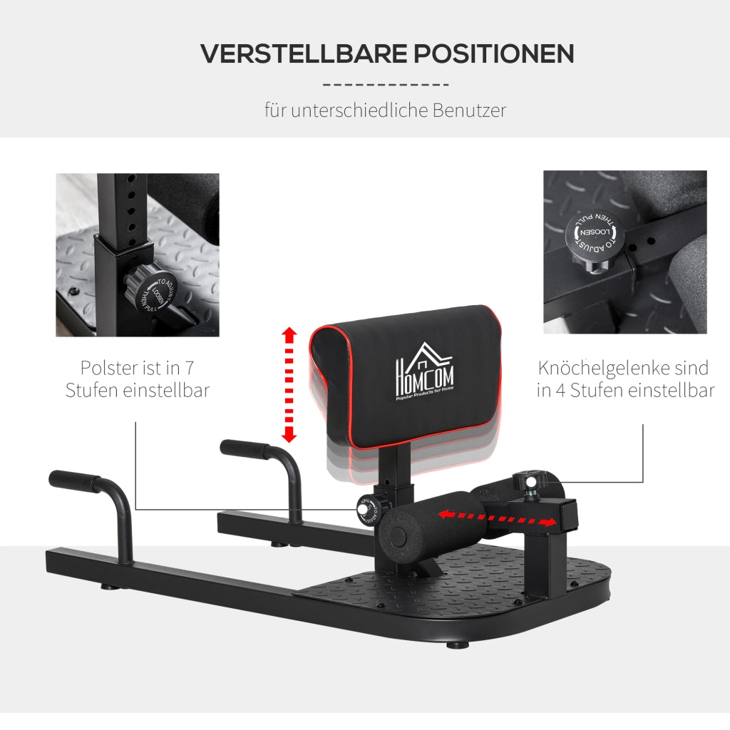 Sissy Squat Squat Trainer 3 in 1, regolabile fino a 120 kg, acciaio nero, attrezzo per allenare gambe e addominali per allenamenti efficaci.