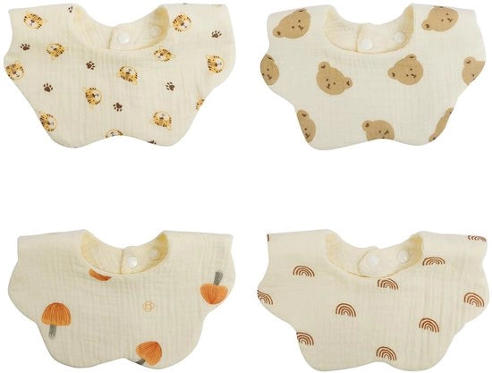 Set di fasce assorbenti per bebè, 4 pezzi, 4 pezzi di tessuto morbido e assorbente per fasce per bambini con chiusura a girocollo per bambini maschi e femmine