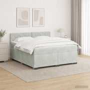 Letto con Box Spring, Materasso e LED Grigio Chiaro Velluto 3452234