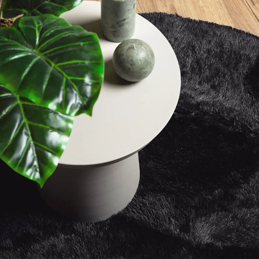 Tappeto Shaggy a Pelo Lungo NAVARRA Nero 240x240 cm poliestere 4102926