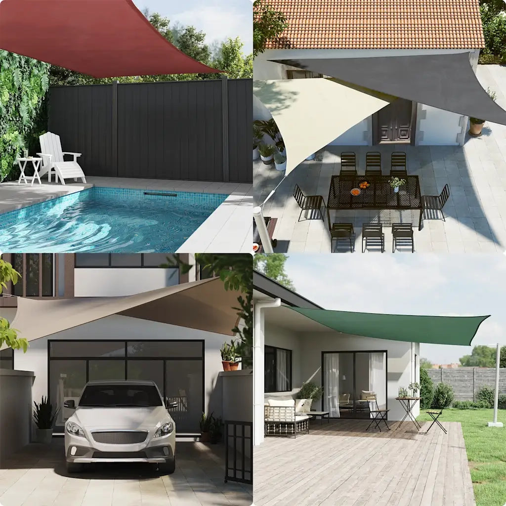 Parasole a Vela in Tessuto Oxford Triangolare 6x6x6 m Bianco 135295
