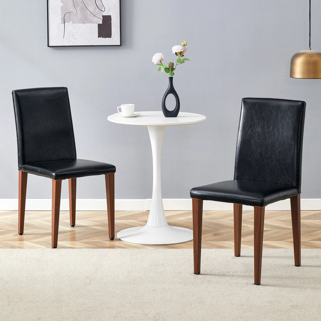 SEDIA da pranzo Set da 2 pezzi 90 cm PU nero effetto noce