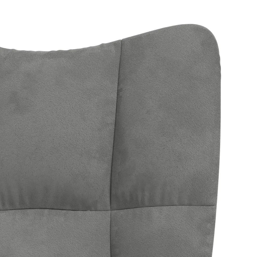 Poltrona Relax | Sedia Relax con Poggiapiedi Grigio Scuro in Velluto
