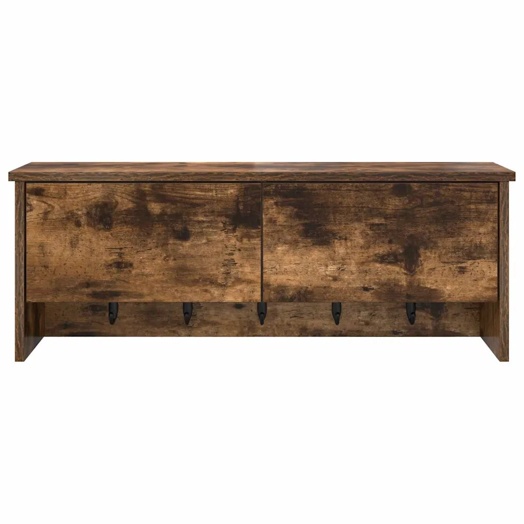 Appendiabiti a muro con lo scaffale Rovere fumé 80 x 20 x 30 cm 874343