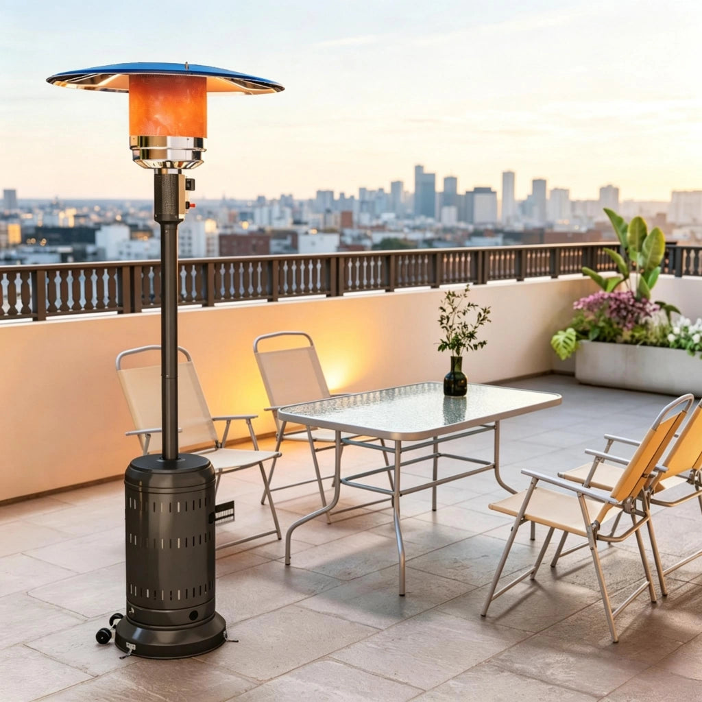 Riscaldatore da esterno per patio, riscaldatore a gas portatile da 11 kW con impostazioni di calore regolabili, riscaldatore a gas per giardino, terra
