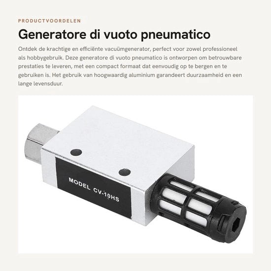 Generatore di vuoto a pistoni - Pneumatico - CV-10HS - Silenziatore - Compatto - Sostenibile - Pompaggio di vuoto