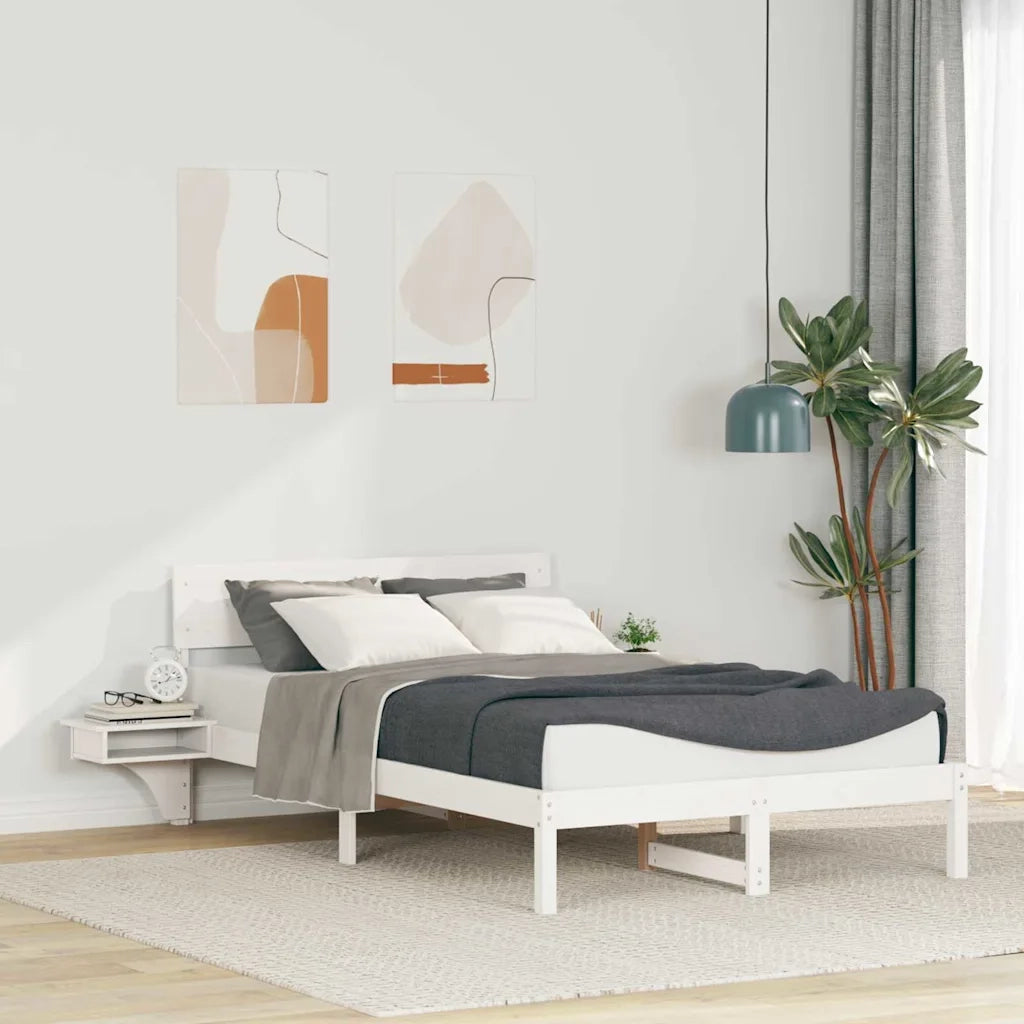 Struttura del letto-Giroletto-Rete del Letto Bianco 120 x 200 cm Pino massello 248645