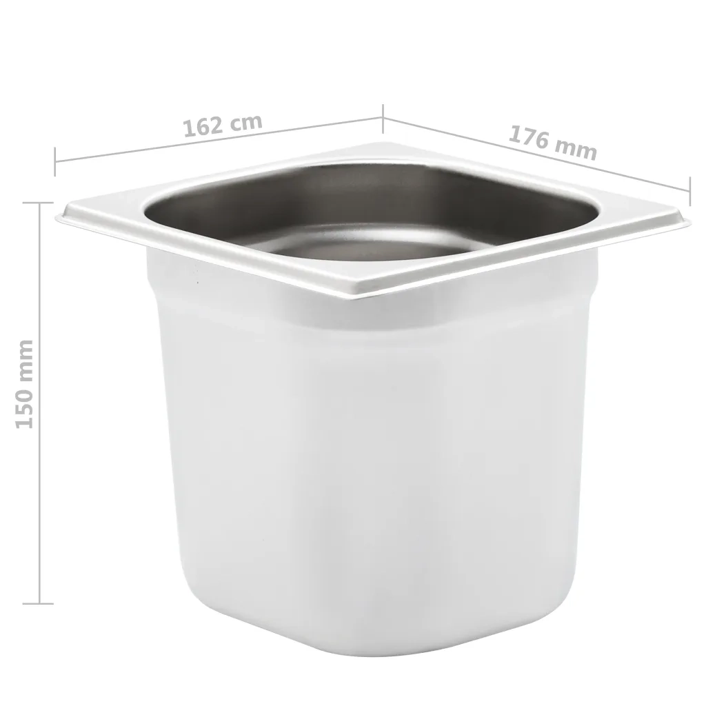 Contenitori Gastronorm 8 pz GN 1/6 150 mm in Acciaio Inox CFW9684515