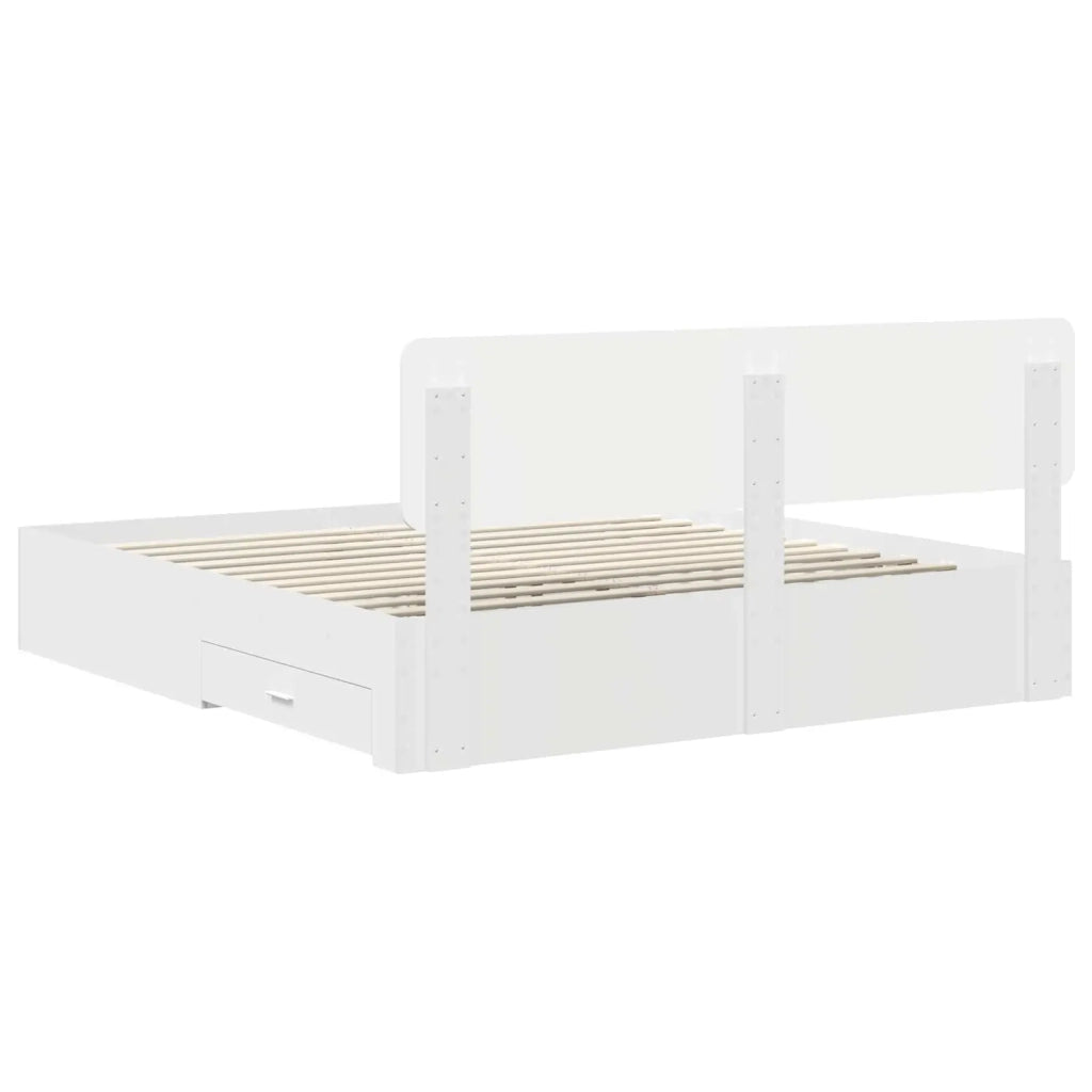 Letto matrimoniale | Letto per adulti | Struttura del letto Bianco 180 x 200 cm Legno multistrato