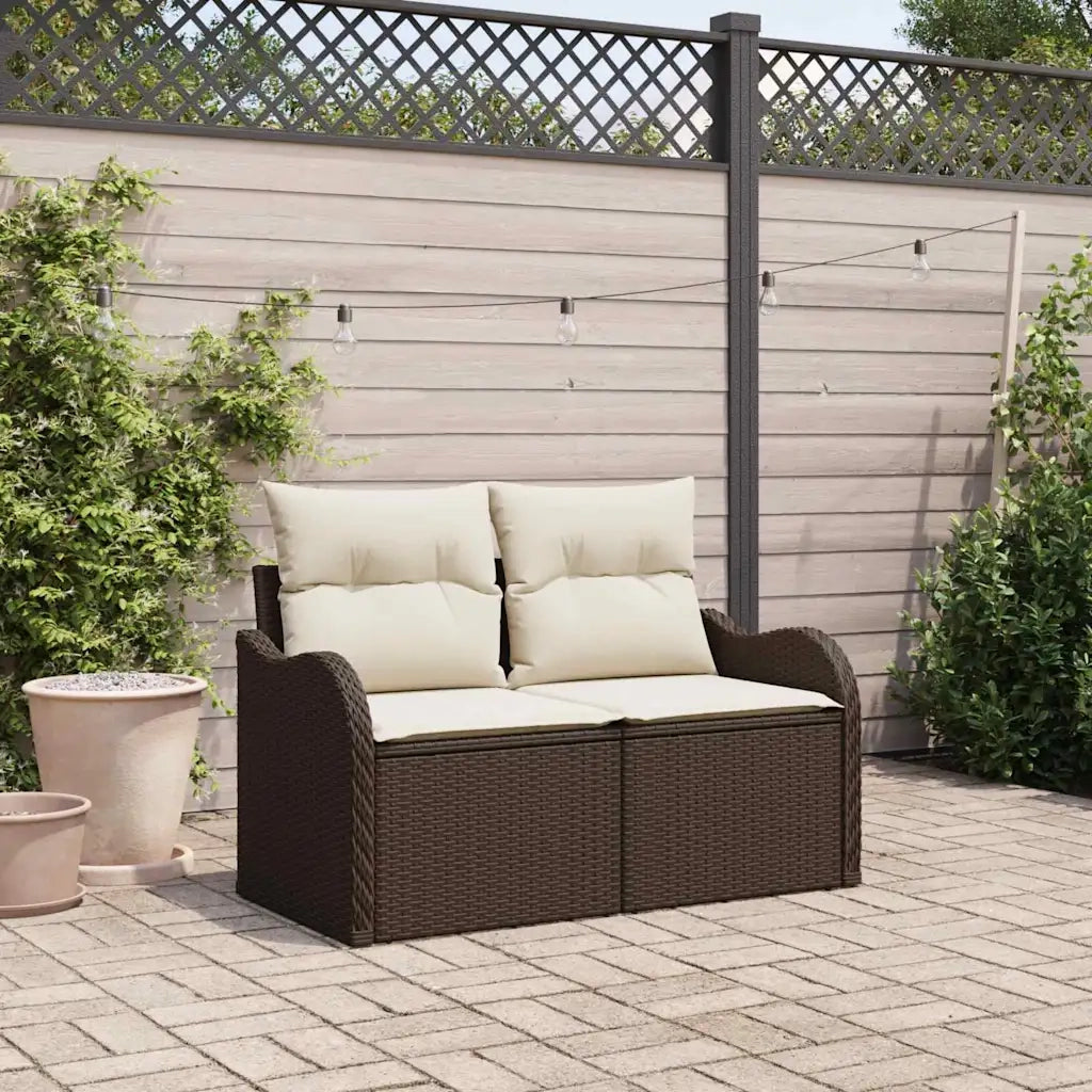 Divano da giardino-Sofa da Giardino-Divano da esterno Marrone 121 x 62 x 69cm polyrattan 687812