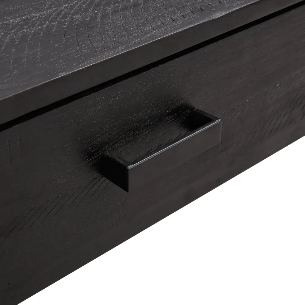 Tavolino da Salotto Nero 90x50x35 cm in Legno Massello di Pino 349930