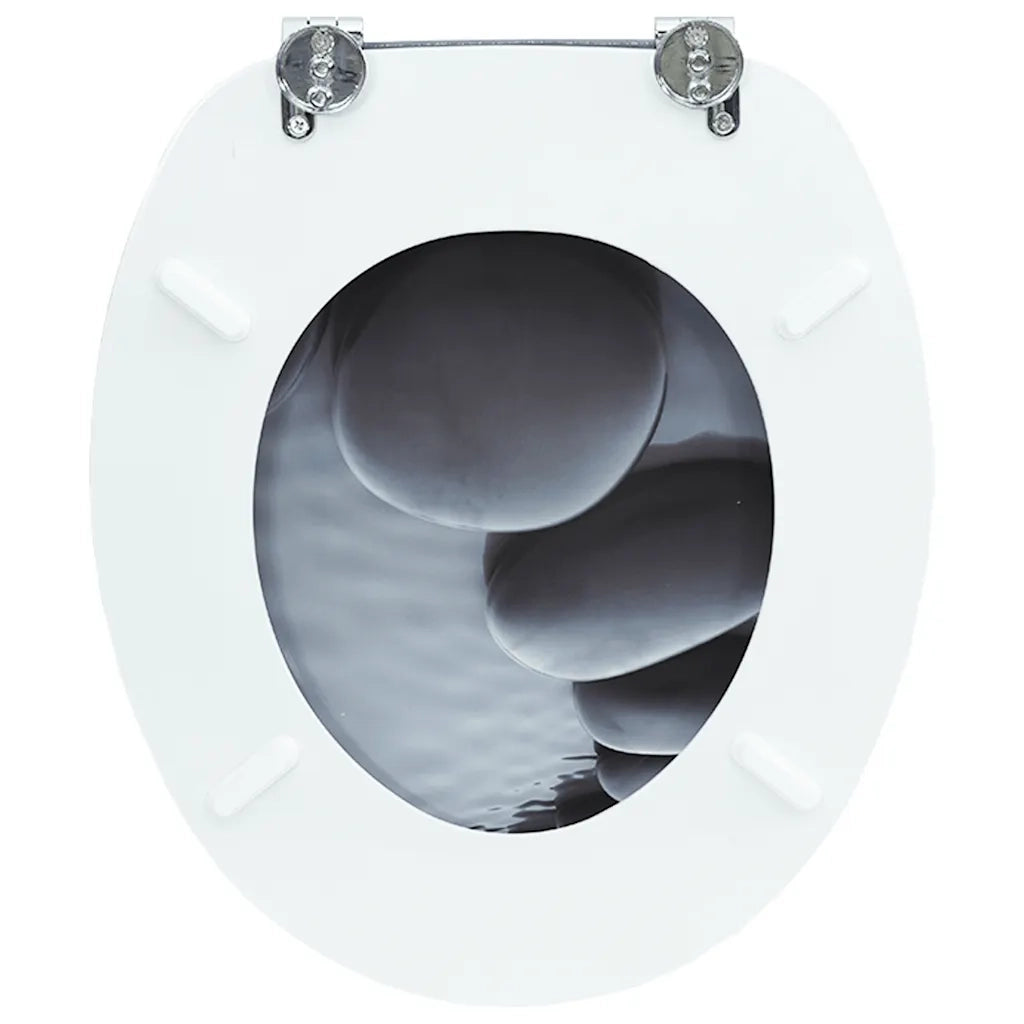 Sedile WC in MDF con Coperchio Design Pietre 140804