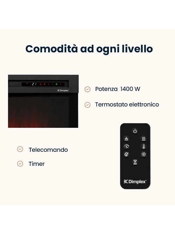 Caminetto Elettrico Da Pavimento A Libera Installazione A LED - Rovere  28"- 120x107,5x29 - ATRATO