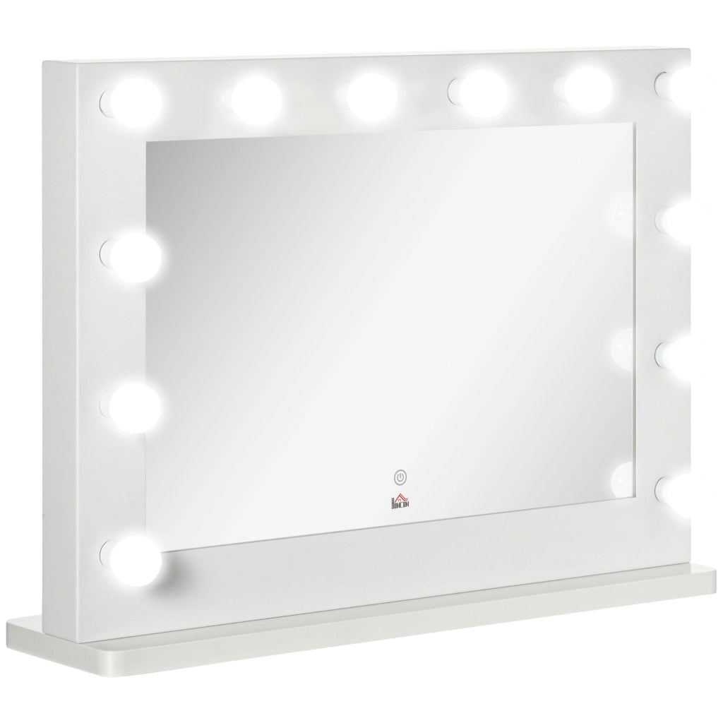 Specchio Hollywood con Illuminazione LED ¨C Minimal ¨C Bianco 80x60 cm