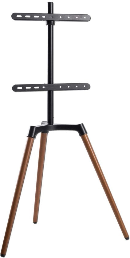 Tripode da disegno per schermo televisivo - Alloggiamento per televisori fino a 65 pollici e 35 kg - 140° girevole - Regolabile in altezza + Gestione cavi - VESA fino a 400x400 (Nero/Noce scuro)