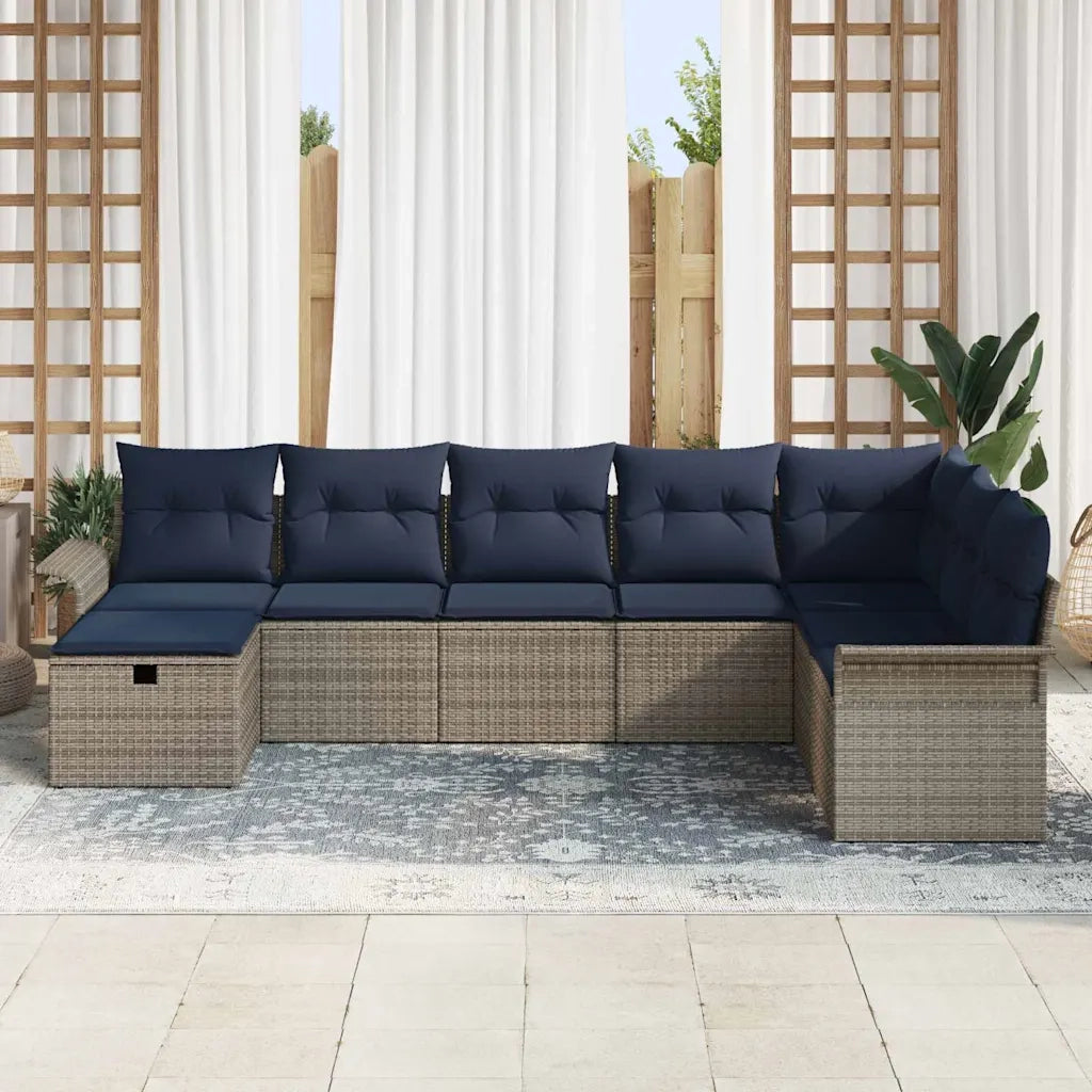 Set Divano da Giardino con cuscino 8 pcs Poly Rattan 3360266