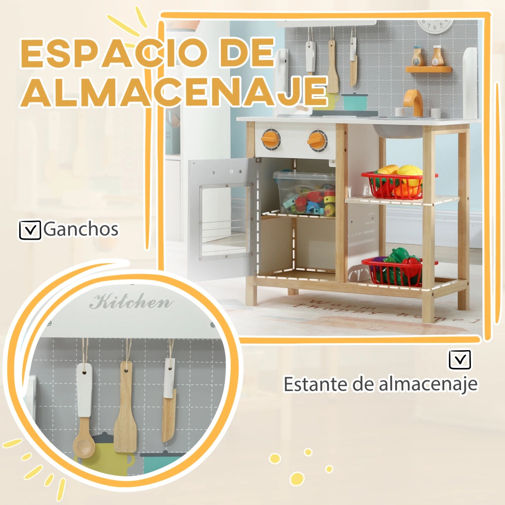 Casetta Gioco Cucina Bambini con Accessori ¨C Minimal ¨C Legno Grigio