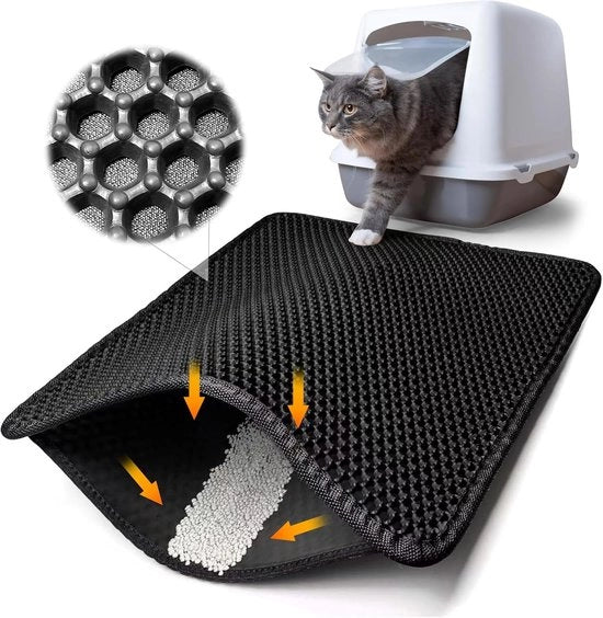 Pavimento per gatti - Acqua Impermeabile - 1 pezzo - Nero - 60 x 45 cm