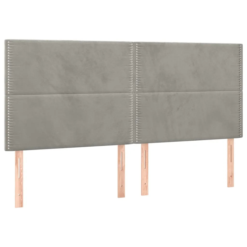 Giroletto a Molle con Materasso Grigio Chiaro 200x200cm Velluto 3137803