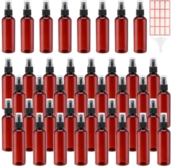 Spruzzatori in PET 100ml - 40 pezzi - Marrone - Libero da sostanze chimiche - Portatile - Riciclabile - Spruzzatori a nebbia