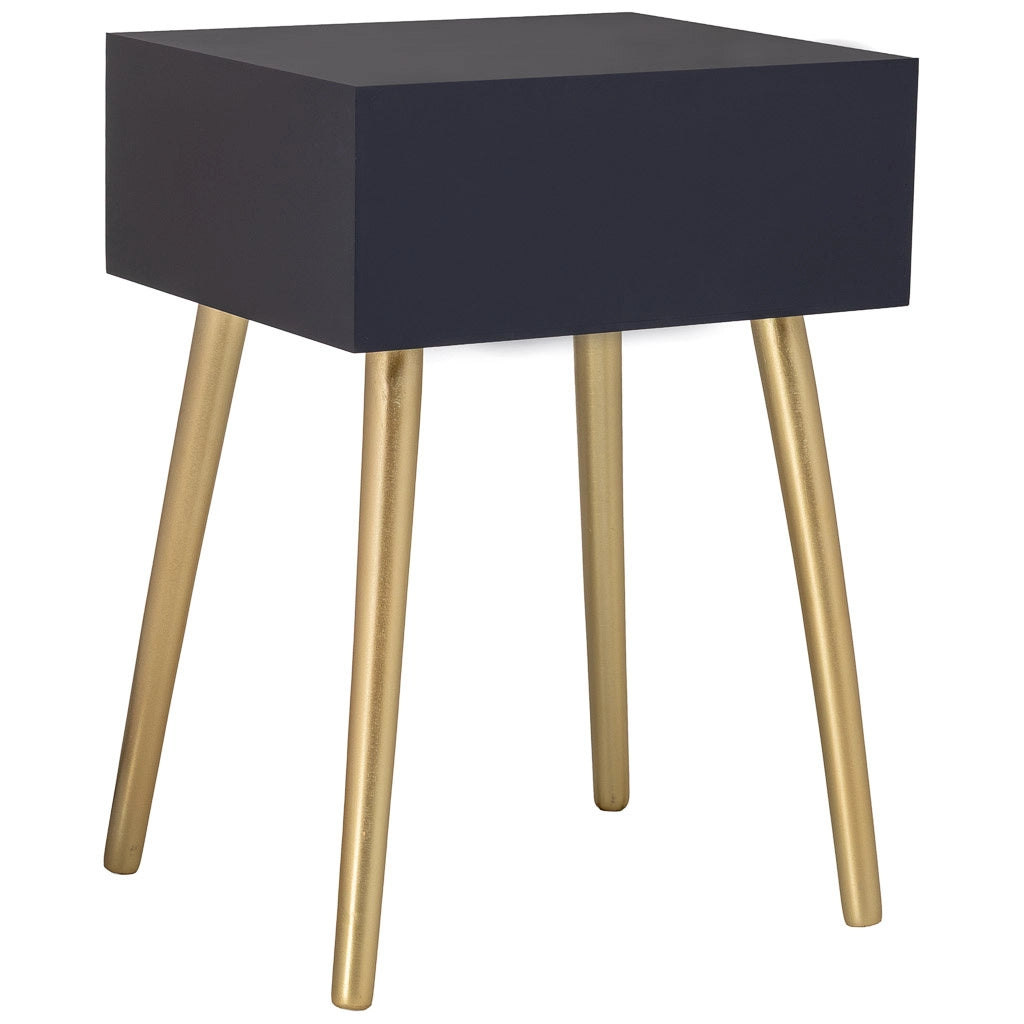 Comodino in legno nero 44x38x63h cm