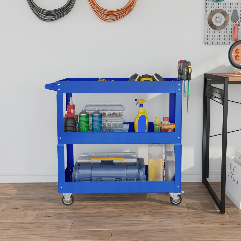 Carro con Cassetti e Ripiani in Acciaio ¨C Minimal ¨C 83x35,3x76 cm Blu
