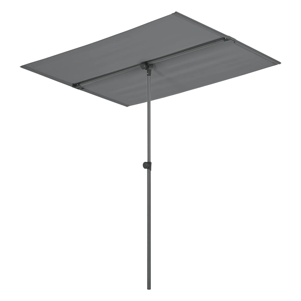 Ombrellone rettangolare inclinabile a 360° 180 x 130 cm grigio 03_0008046