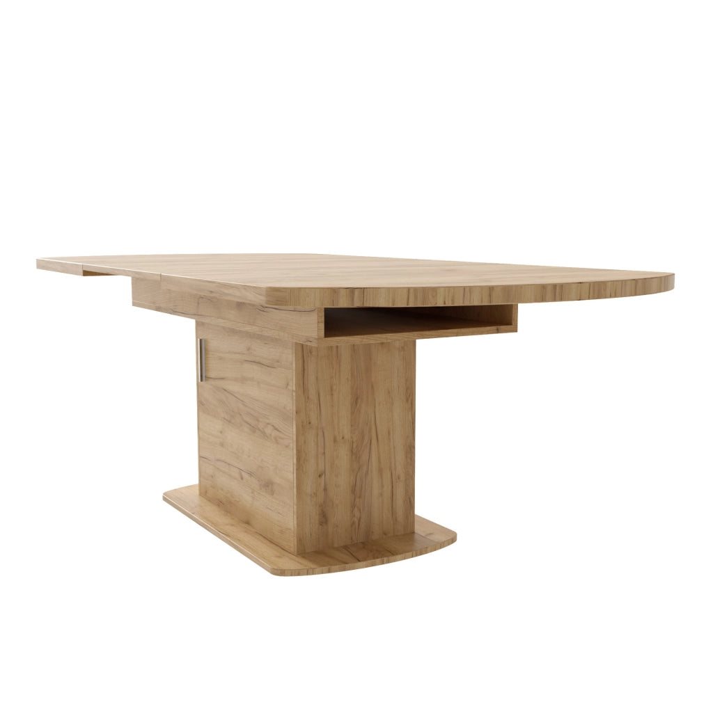 Tavolo da pranzo allungabile 140/200x80x75 cm con vani contenitore in truciolare naturale