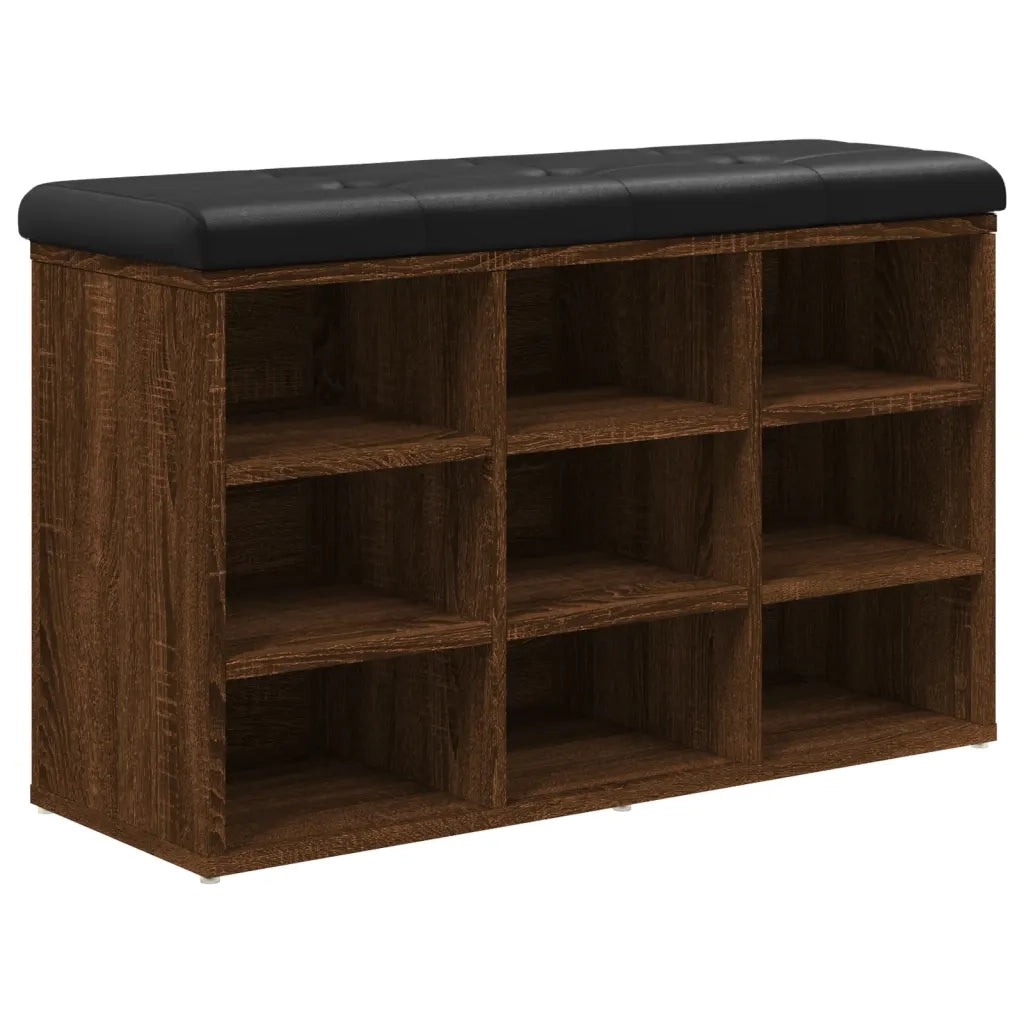 Panca Porta Scarpe Rovere Marrone 82x32x50cm Legno Multistrato