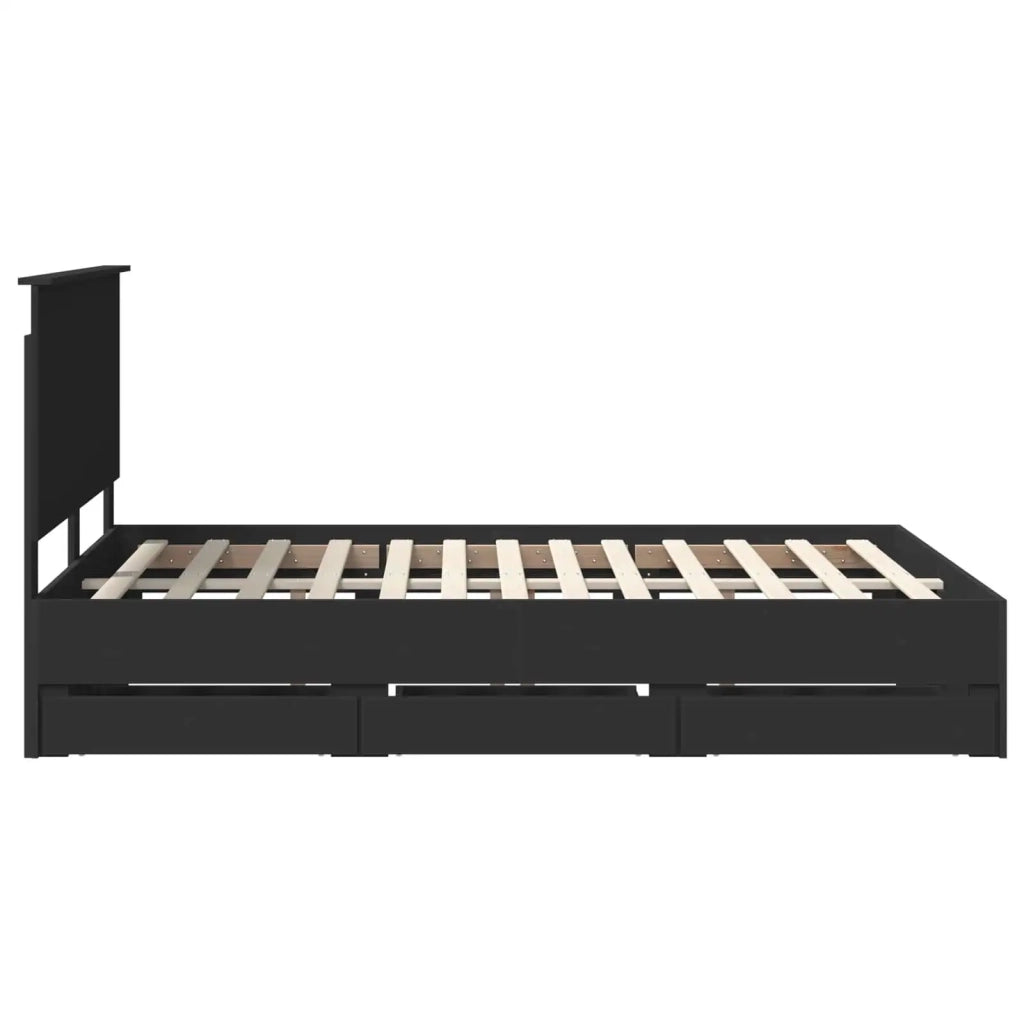 Struttura del letto Nero 140 x 190 cm Legno Ingegnerizzato 3411118