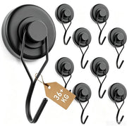 Magneethaken Extra Resistent - 36 kg di forza di trazione - Magnetici neodimio - Haken girevoli - Acciaio inossidabile - 9 pezzi - Haken magnetici