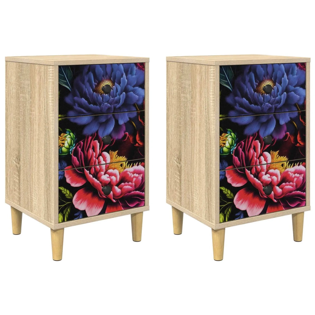 Armadio da Notte KIEL 2 pz Rovere Sonoma 36 x 33 x 60 cm 8007298