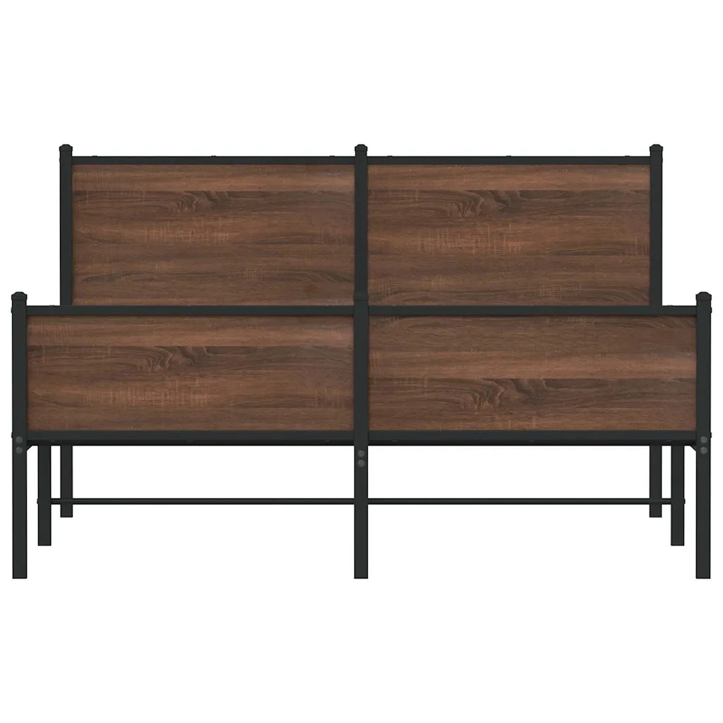 Giroletto senza Materasso-Struttura Letto in Metallo Rovere Marrone 140x200 cm 700661