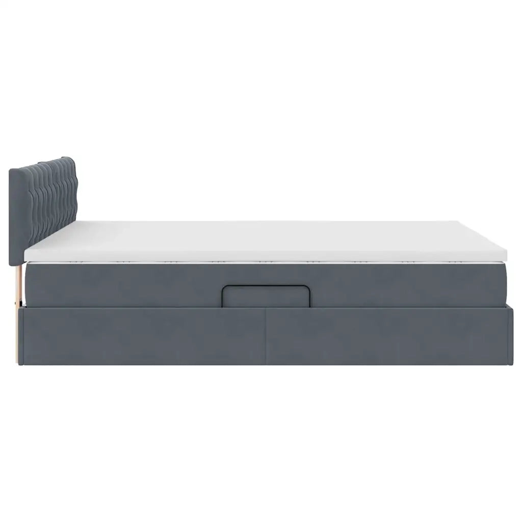 Letto con Contenitore Grigio scuro 140 x 190 cm Velluto 3370816