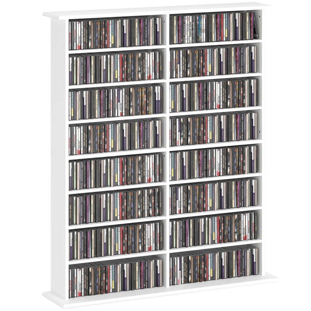 Libreria per CD e DVD con scomparti e ripiani regolabili ¨C Minimal ¨C bianco 16x12