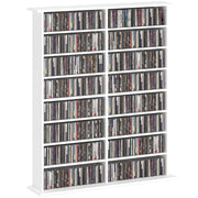 Libreria per CD e DVD con scomparti e ripiani regolabili ¨C Minimal ¨C bianco 16x12