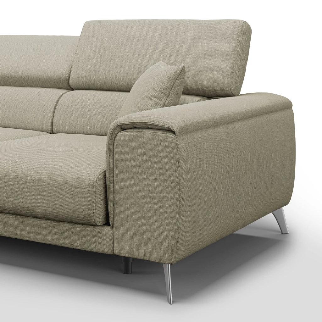 Fusion Divano con 3 sedute allungabili in tessuto smacchiabile T05 260 cm panna