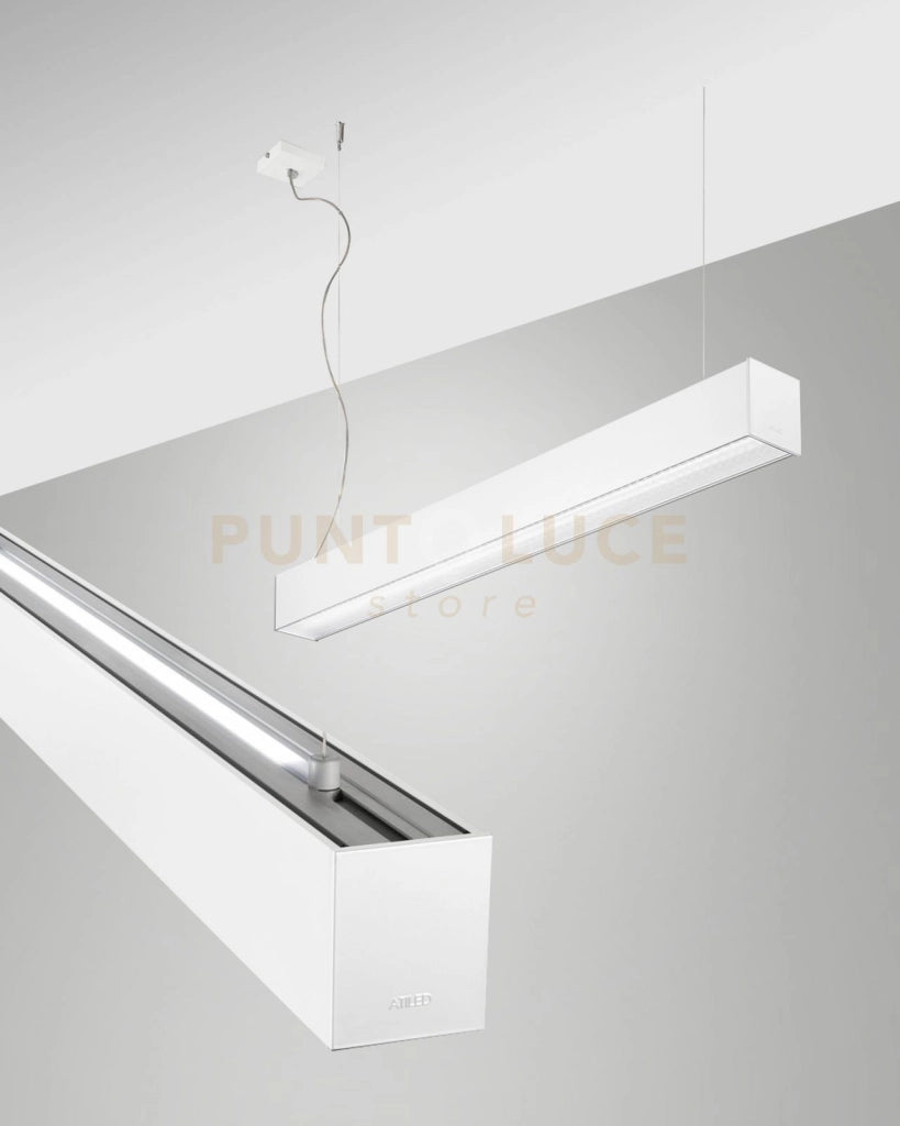 TURNER SOSPENSIONE A DOPPIA EMISSIONE BIANCA 29W+15W 4000K 3570+1440LM PRISMATIC 100CM DIMMERABILE DALI
