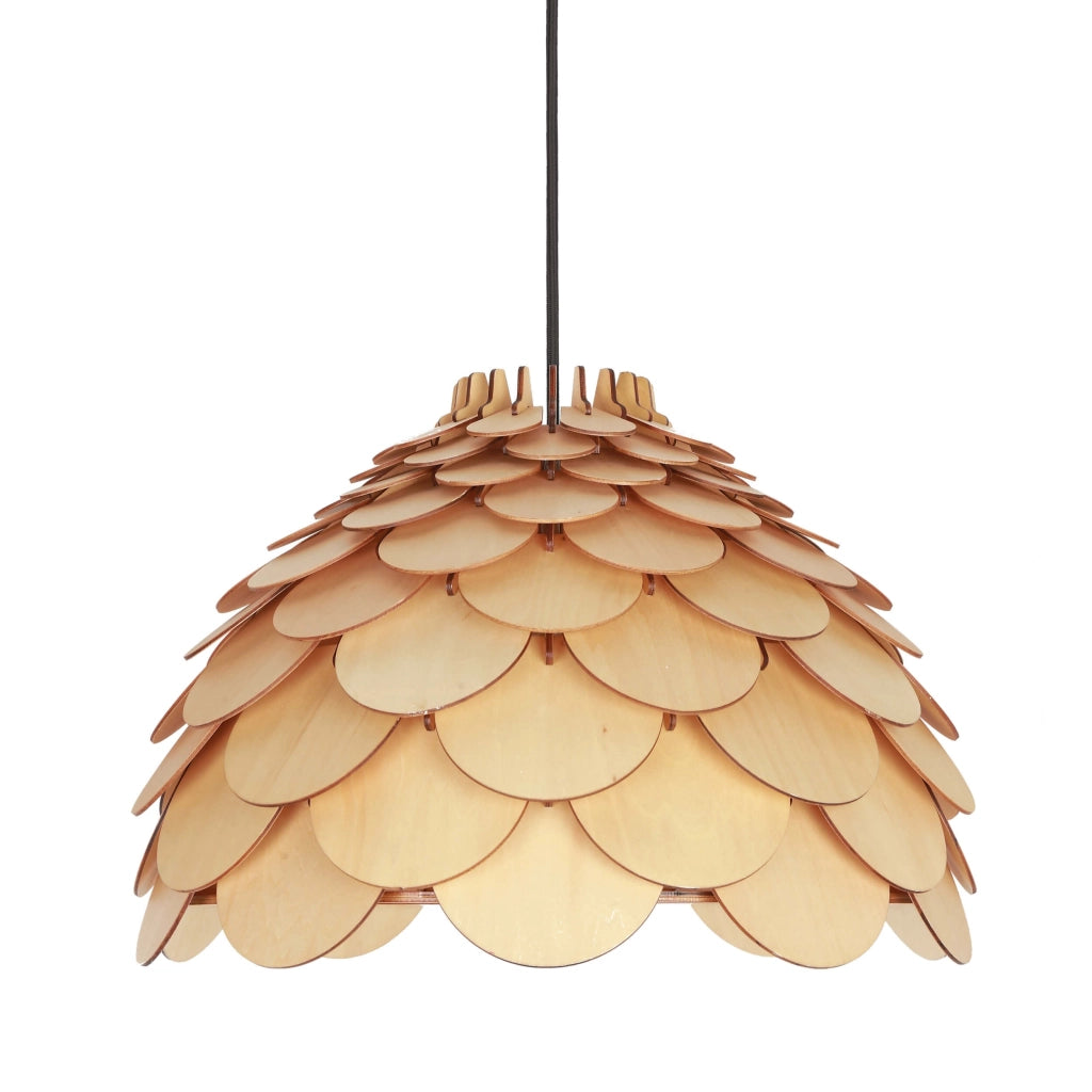Lampada a sospensione Burgo piccola legno E27 Ø35 Light Prestige